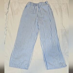 Blue and White Striped Pants